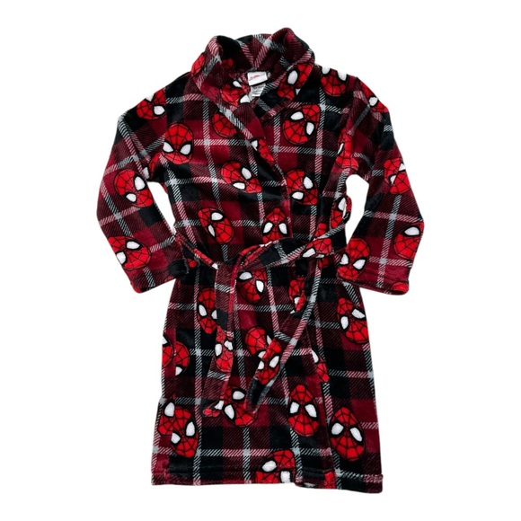 Marvel | Pajamas | Marvel Spiderman Boys Xs 45 Red Black Plush Robe ...